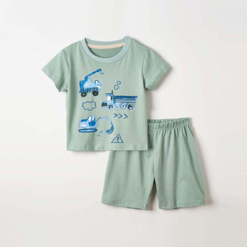 歐美純棉男童短袖T卹套裝