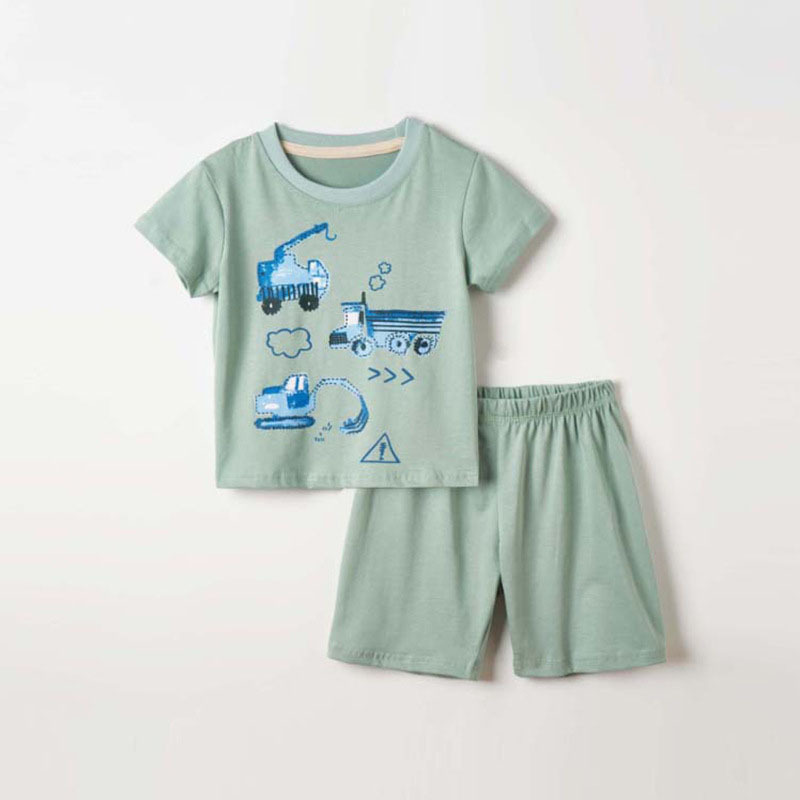 歐美純棉男童短袖T卹套裝