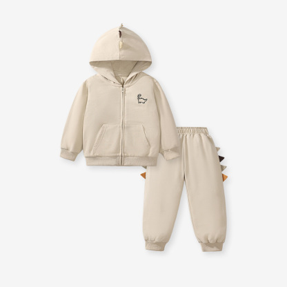 新款純棉連帽男童套裝