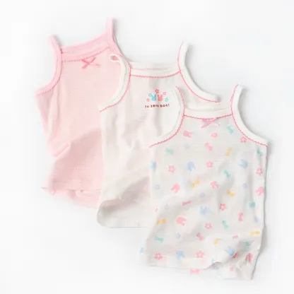 【純棉網眼系列】三件裝 女童純棉網眼系列 T卹/背心/吊帶/短褲/花苞睡褲