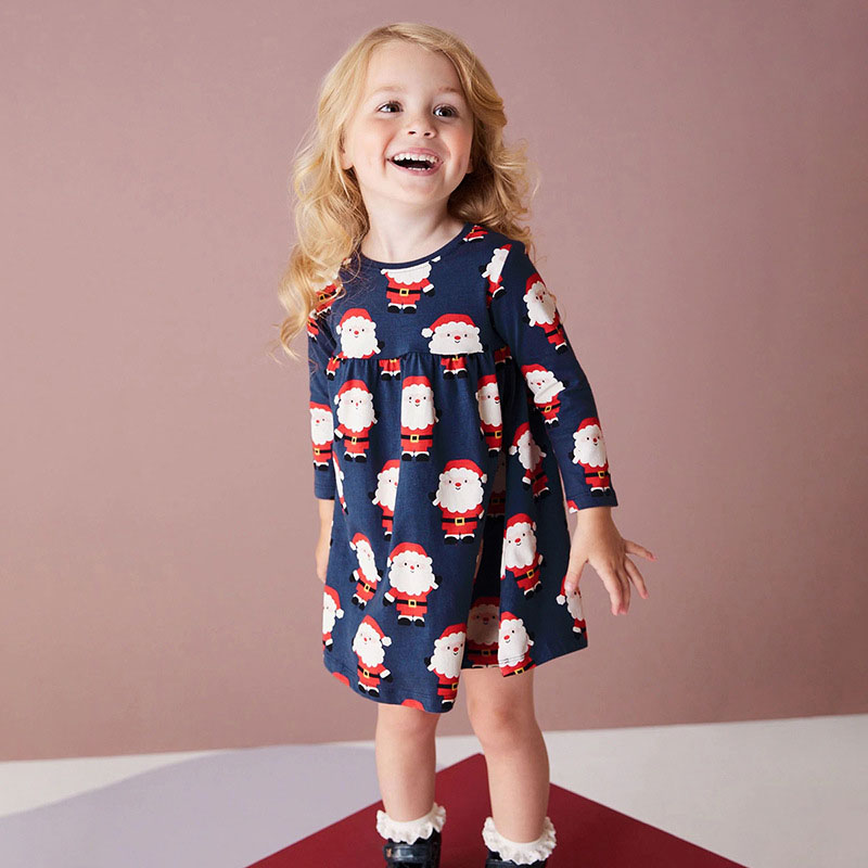 秋季長袖女童純棉連身裙