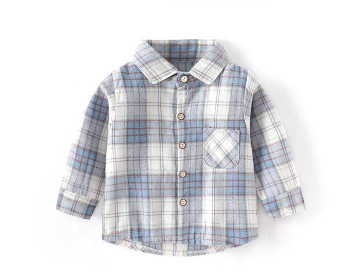 新款男童女童格子襯衫