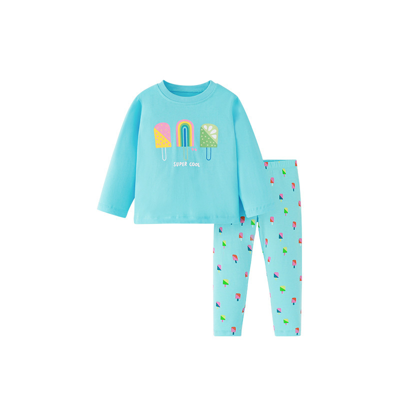 女童純棉長袖T卹套裝