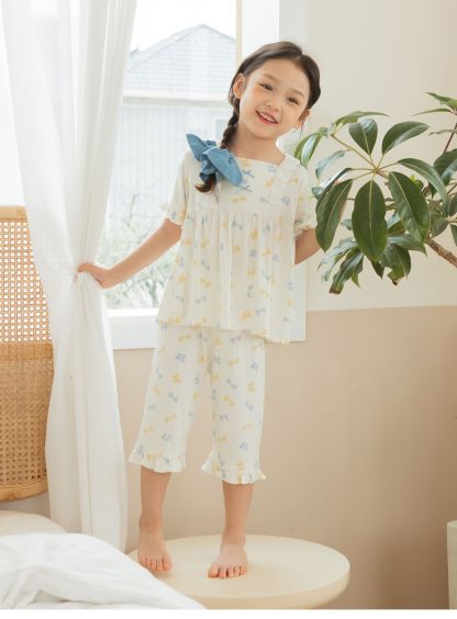 【家居服系列】A類  女童薄款蕾絲裙式睡衣褲