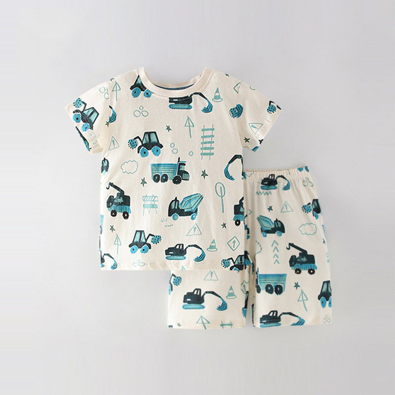 歐美純棉男童短袖T卹套裝