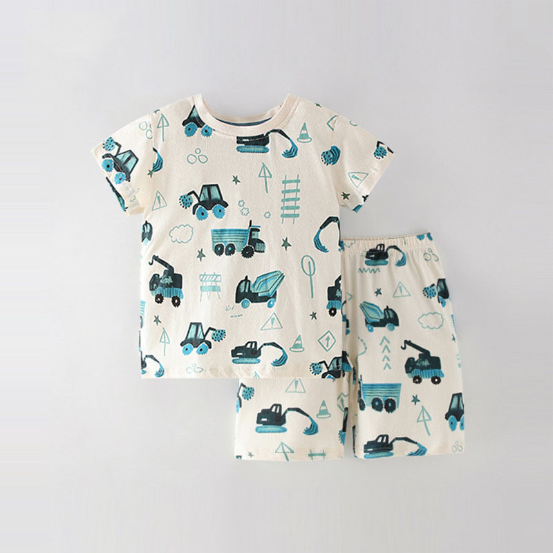 歐美純棉男童短袖T卹套裝