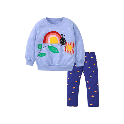 秋冬季新款女童加絨衛衣長袖純棉女童套裝