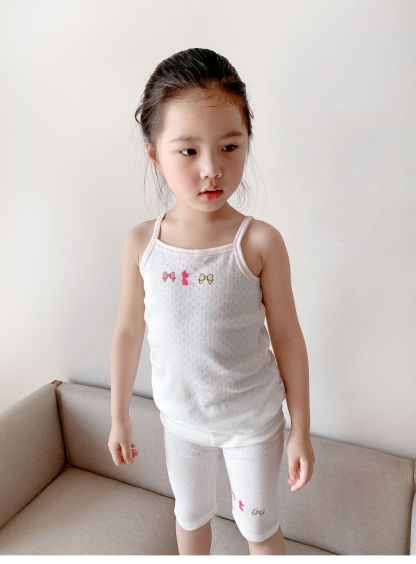 【純棉網眼系列】三件裝 女童純棉網眼系列 T卹/背心/吊帶/短褲/花苞睡褲