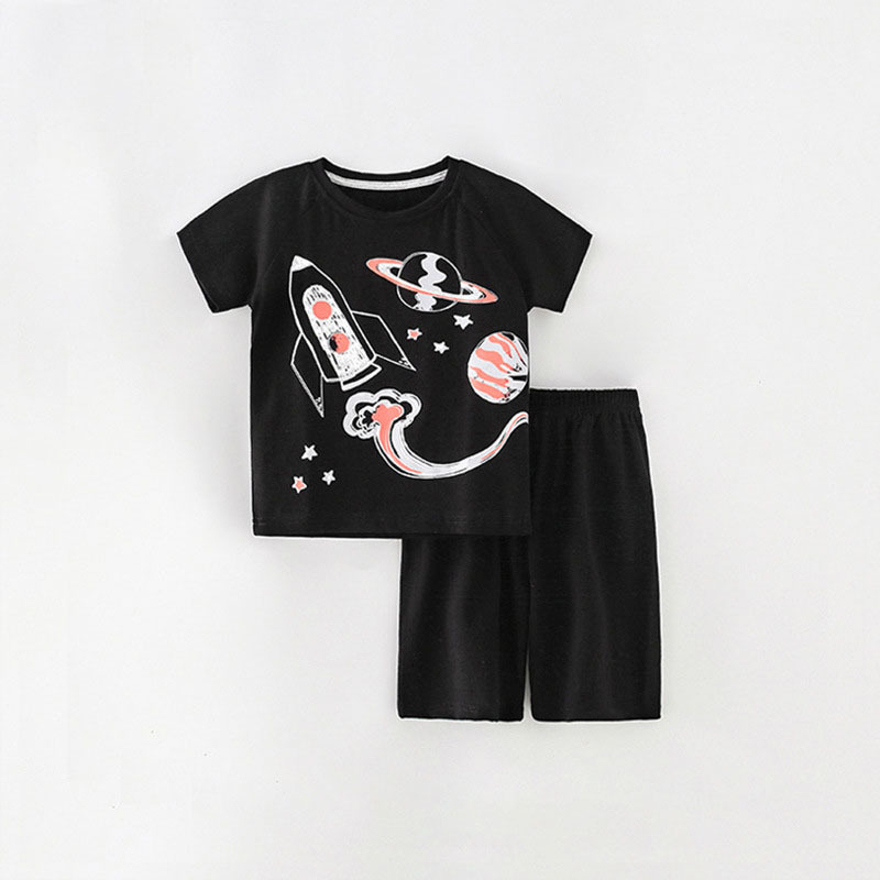 歐美純棉男童短袖T卹套裝