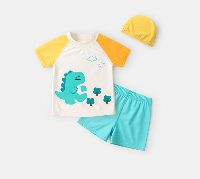 兒童卡通印花連身泳衣