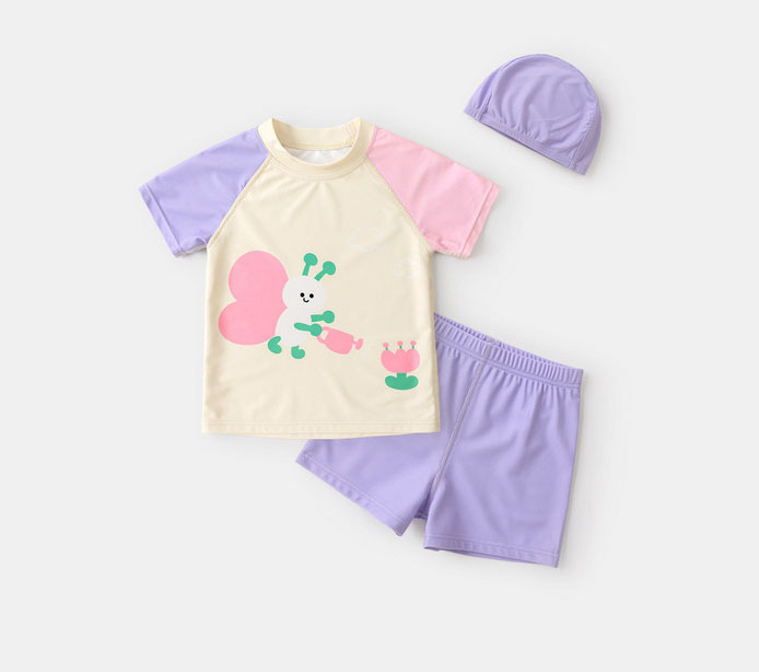 兒童卡通印花連身泳衣