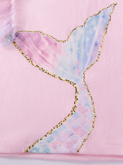 夏季新款女童網紗裙套裝 