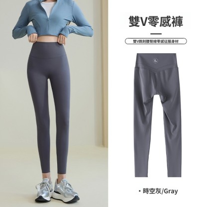 雙V零感鯊魚褲女外穿春季新品高腰不卷邊不掉檔打底褲芭比瑜伽褲
