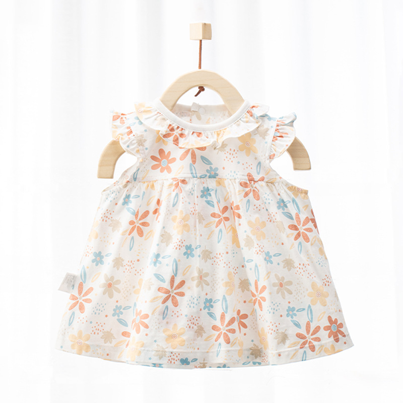女寶寶夏季棉紗無袖公主裙背心連衣裙