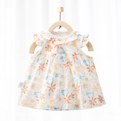 女寶寶夏季棉紗無袖公主裙背心連衣裙