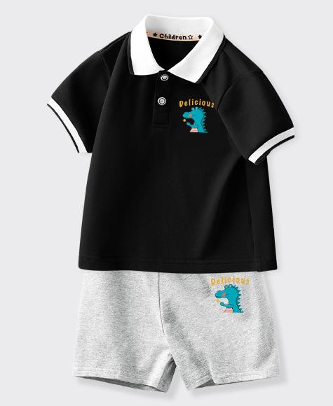 男童短袖套裝兒童翻領POLO衫套裝