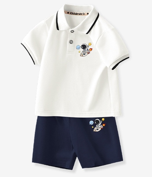 男童短袖套裝兒童翻領POLO衫套裝
