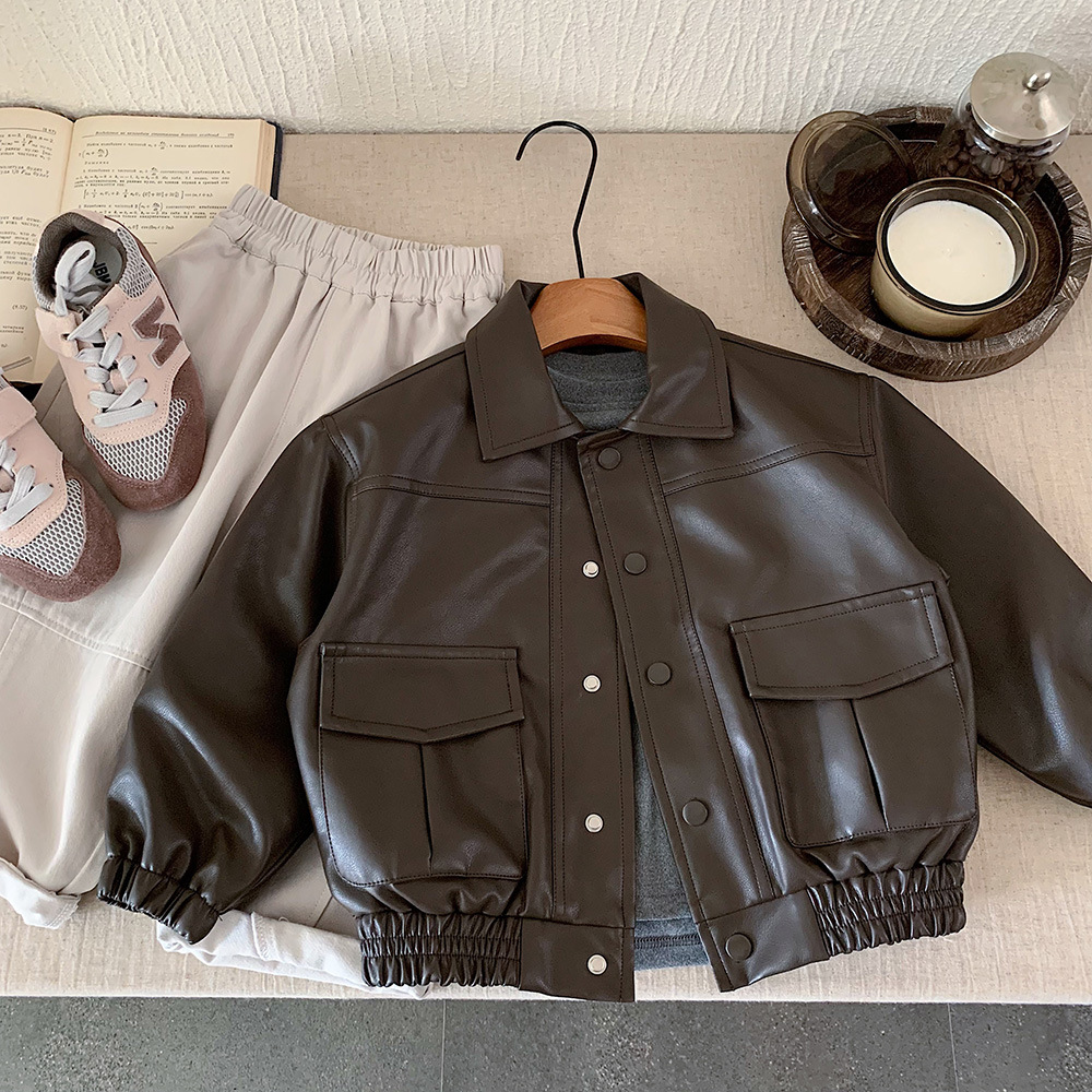 【新款】秋季皮衣外套翻領夾克