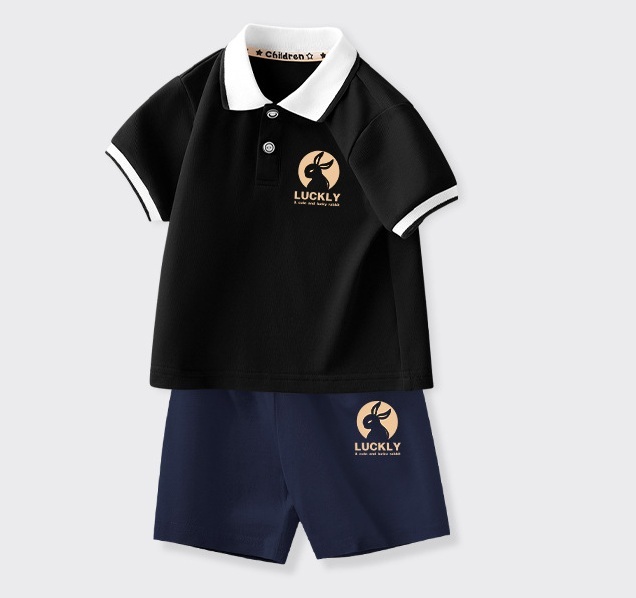 男童短袖套裝兒童翻領POLO衫套裝