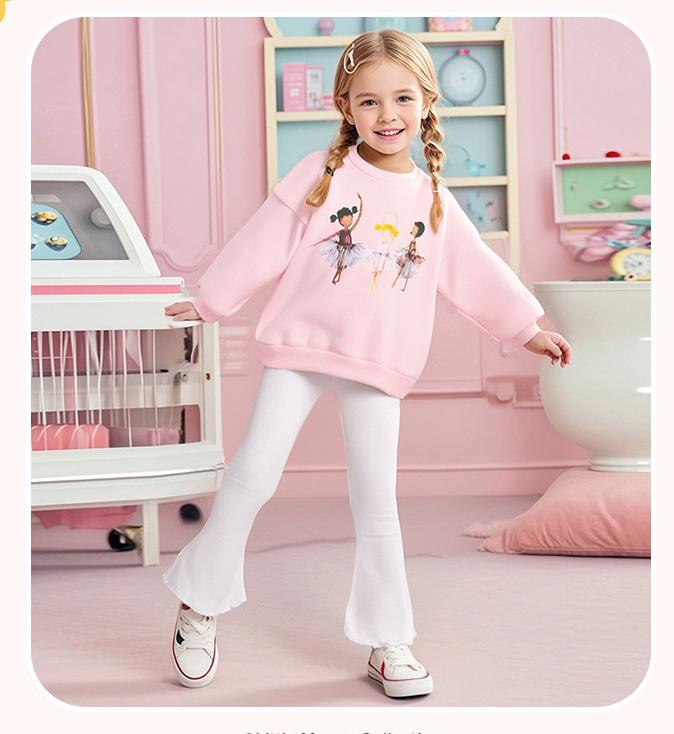 【新款】秋季加絨可愛女童兩件套