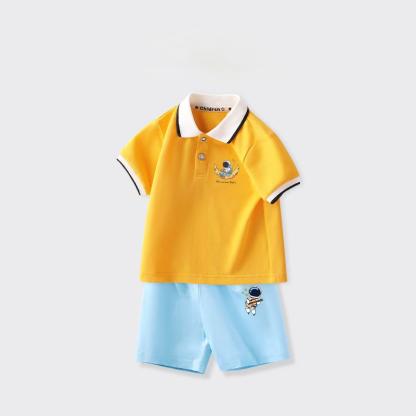 男童短袖套裝兒童翻領POLO衫套裝