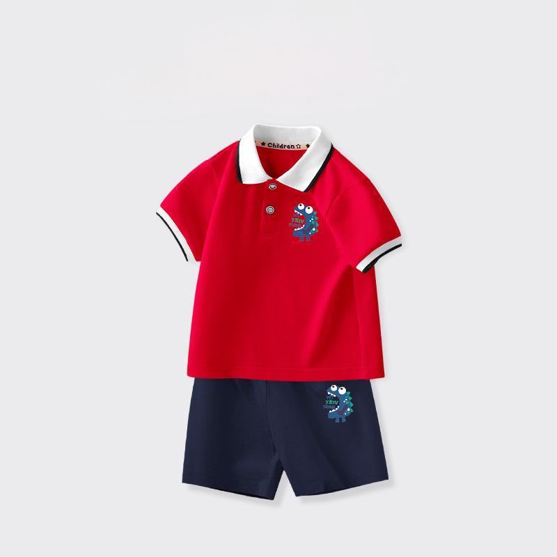 男童短袖套裝兒童翻領POLO衫套裝