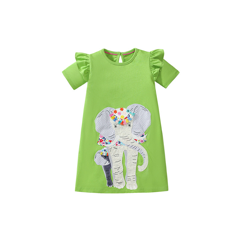 【新款】夏季歐美卡通純棉女童洋裝