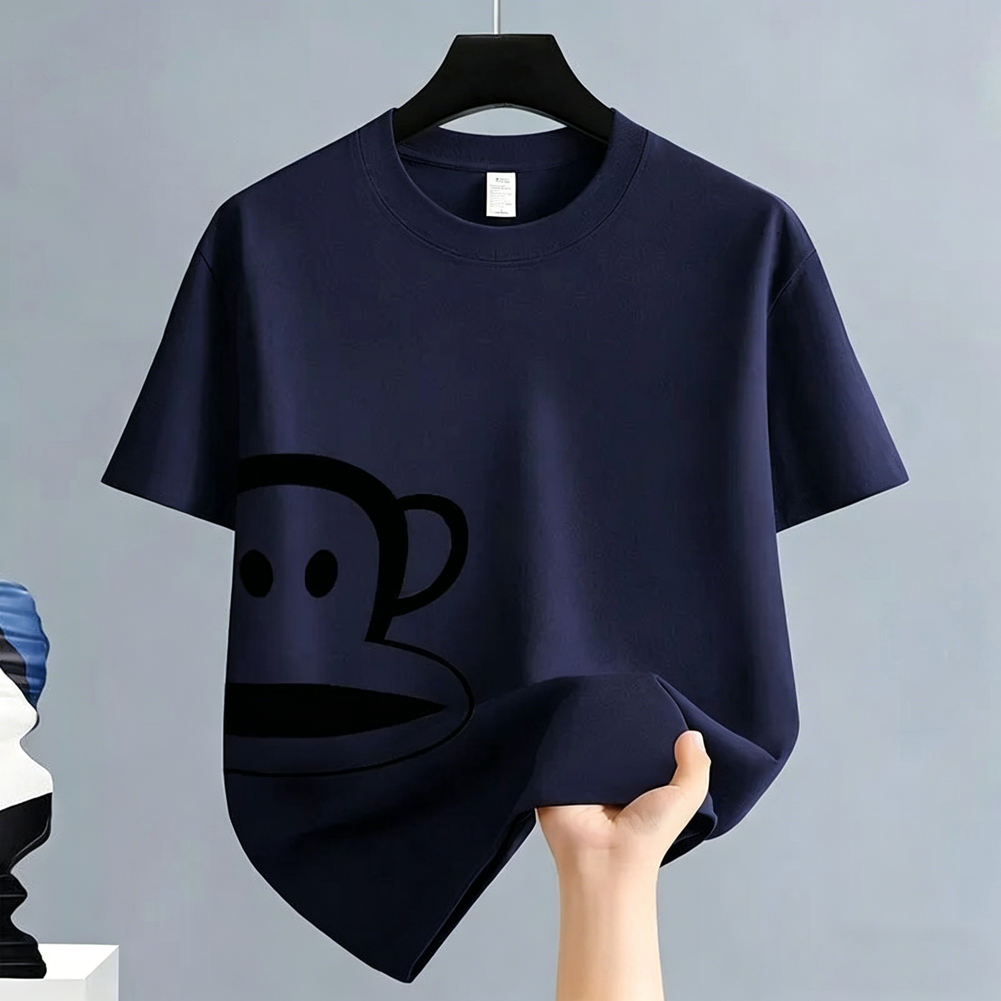 休閒百搭印花純棉圓領男女情侶款短袖T恤