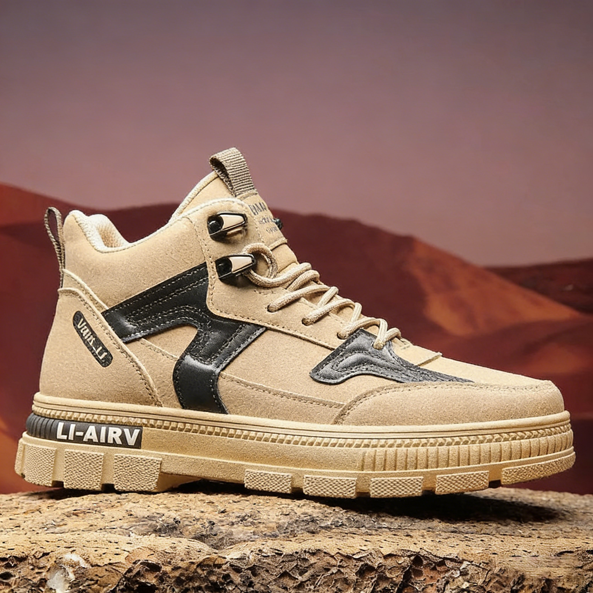 休閒百搭高幫戶外防水防滑工裝增高馬丁靴