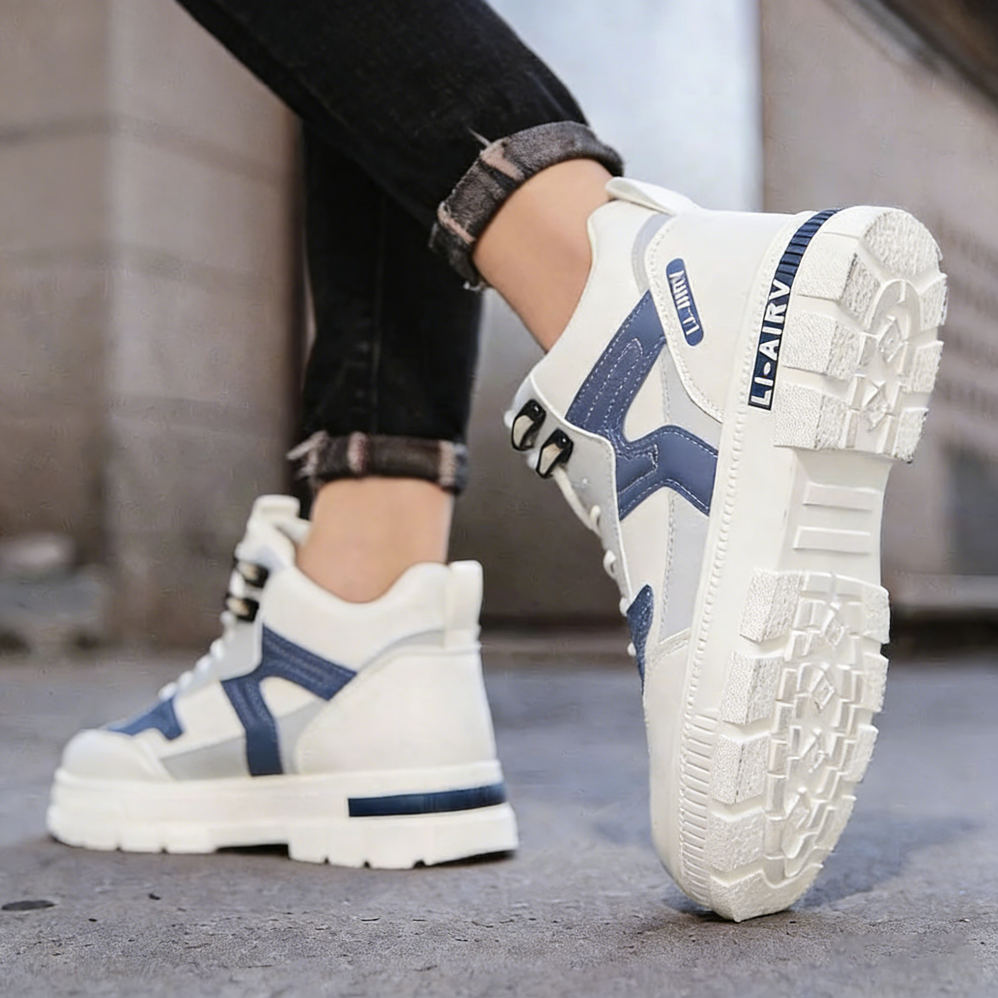 休閒百搭高幫戶外防水防滑工裝增高馬丁靴