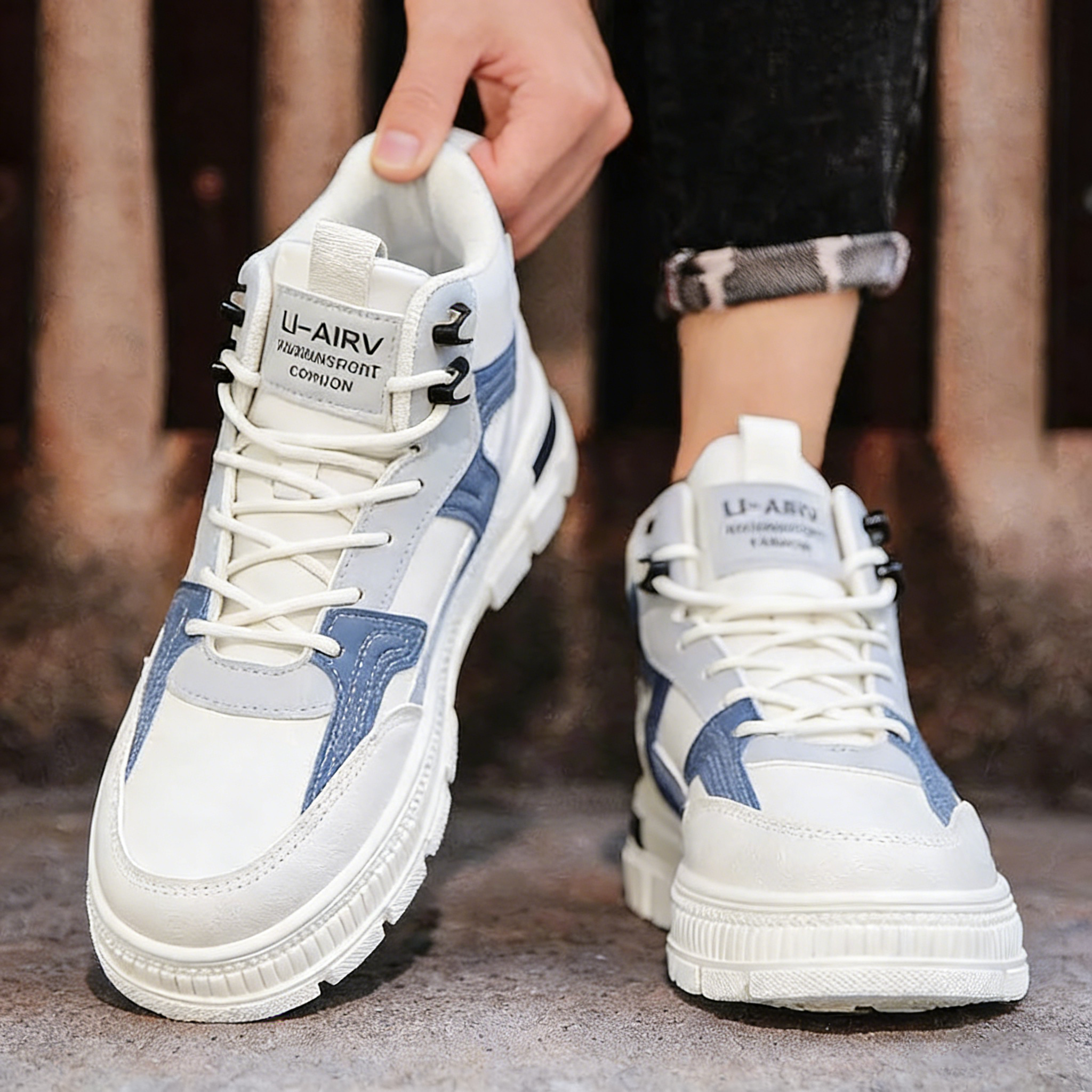 休閒百搭高幫戶外防水防滑工裝增高馬丁靴