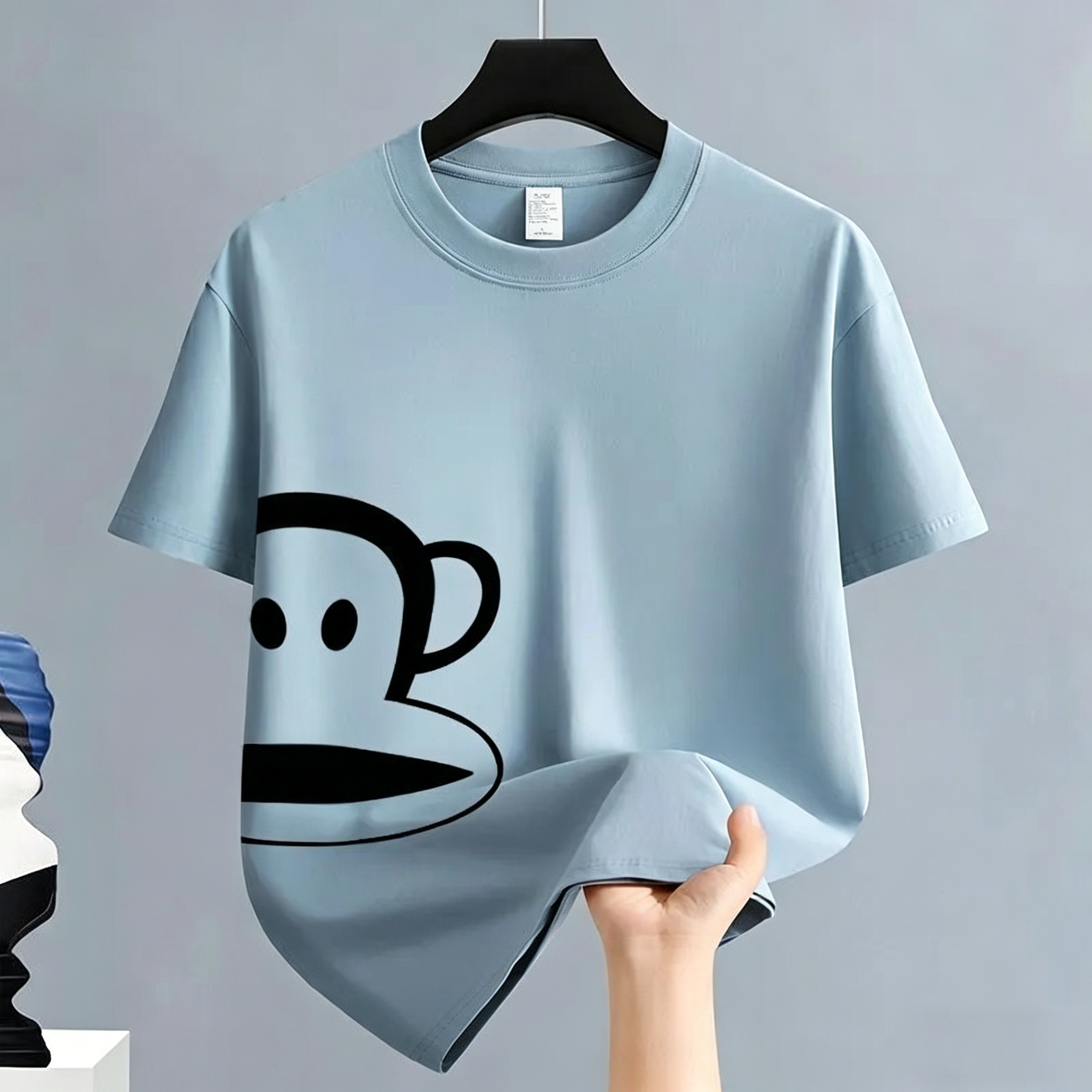 休閒百搭印花純棉圓領男女情侶款短袖T恤