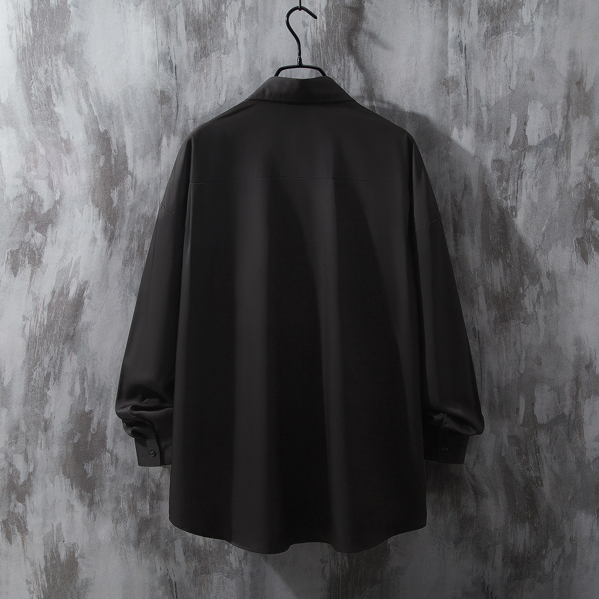 垂感長袖痞帥翻領ins潮襯衫