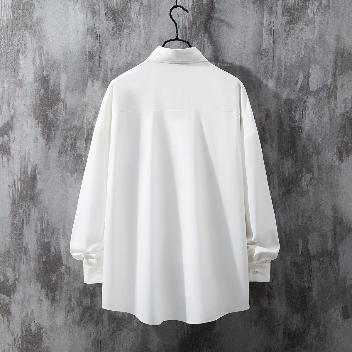 垂感長袖痞帥翻領ins潮襯衫