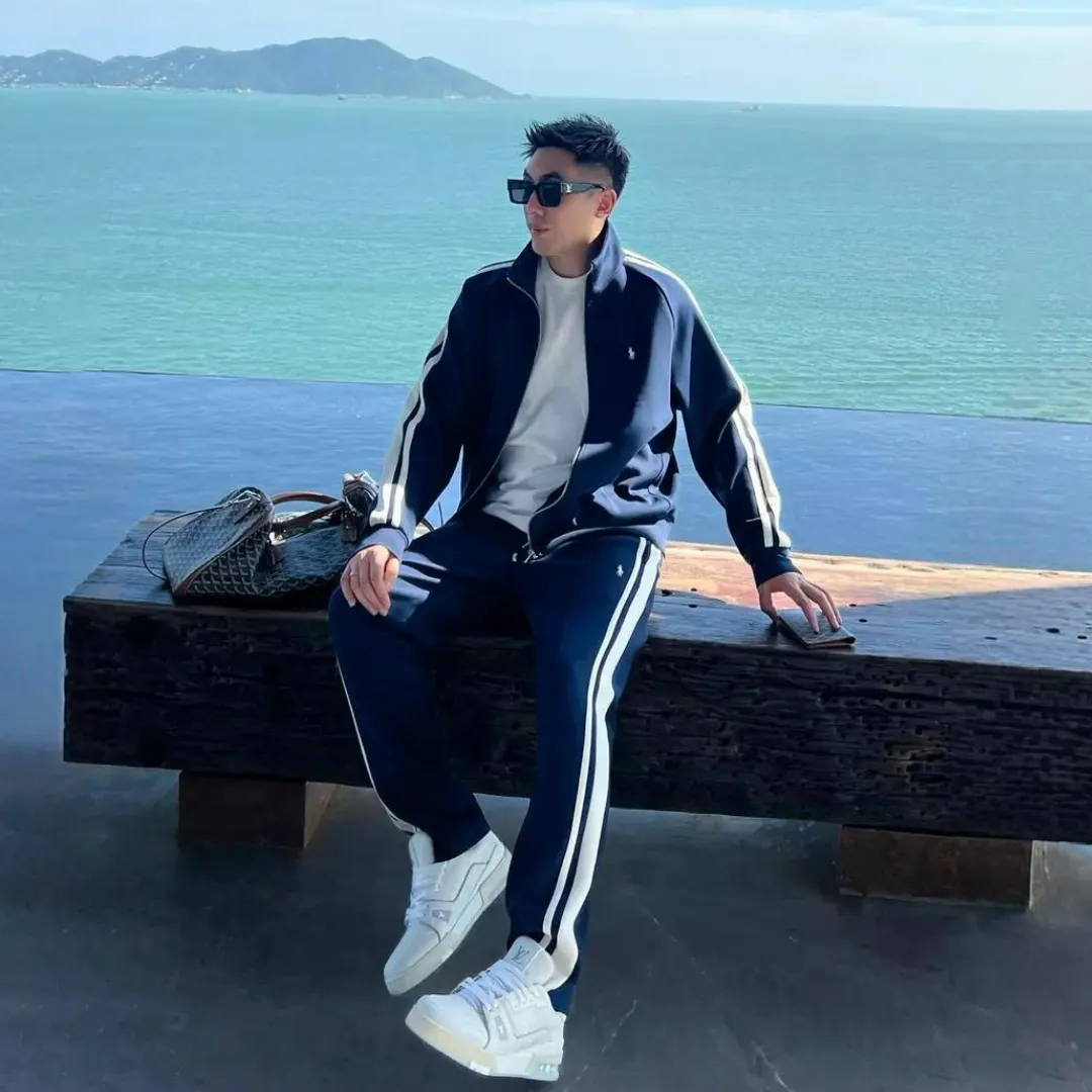 【整套】高級感潮流百搭立領外套+休閒運動褲兩件套