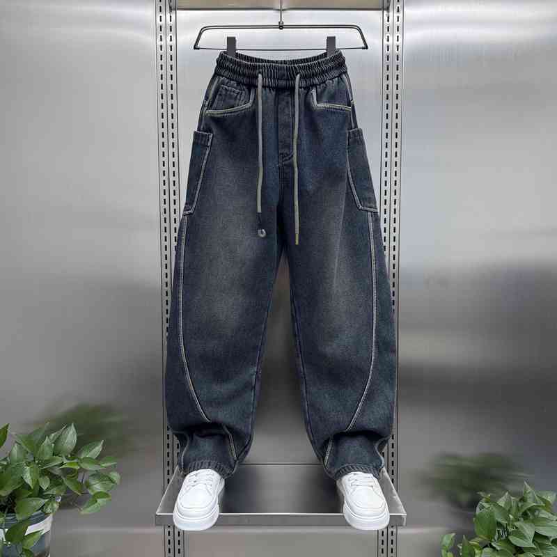 美式復古潮牌彎刀褲休閒水洗工裝牛仔褲