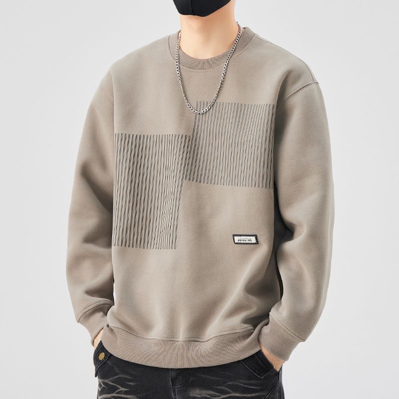 潮流時尚圓領潮牌寬鬆休閒套頭長袖T恤