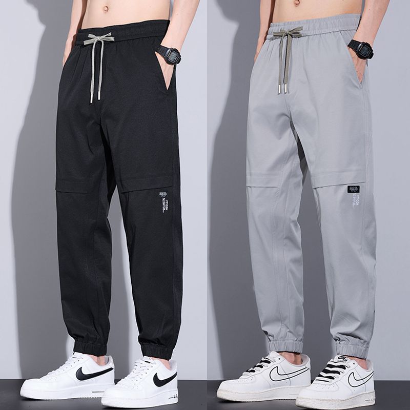 薄款潮流休閒寬鬆束腳運動耐磨工裝褲