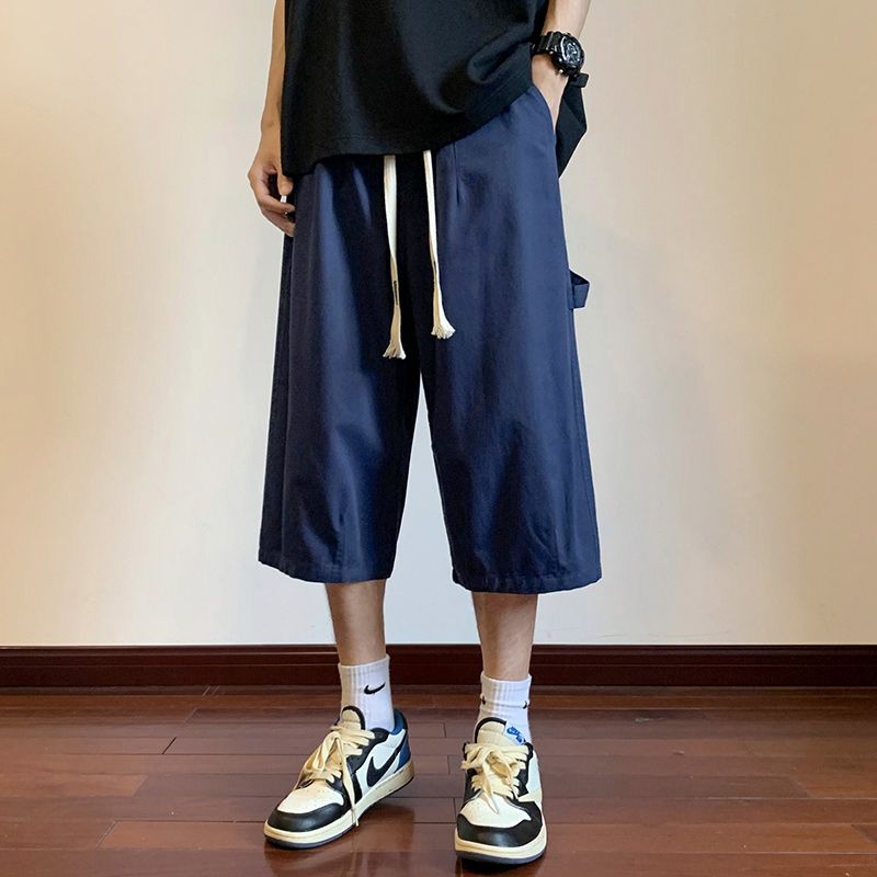 薄款寬鬆休閒運動風過膝八分褲裝