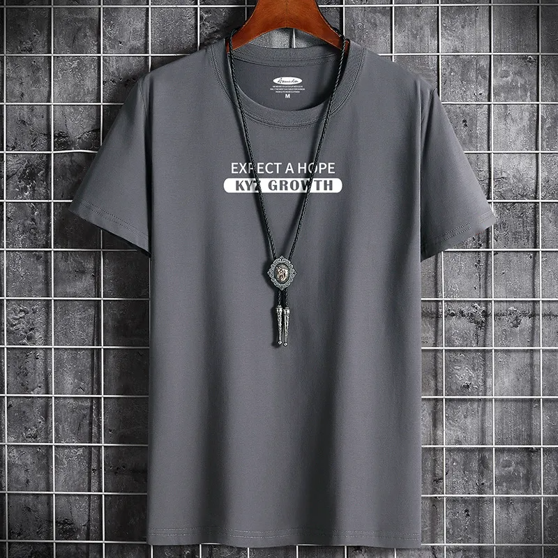 簡約百搭休閒圓領寬鬆印花短袖T恤