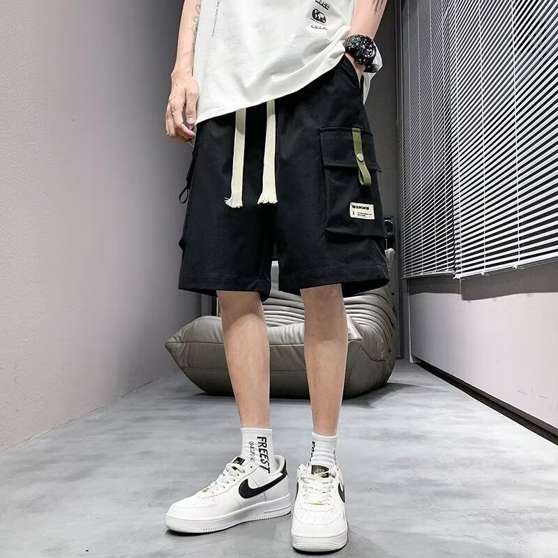 夏季工裝褲男運動短褲寬鬆薄款潮牌學生美式男生五分褲休閒褲