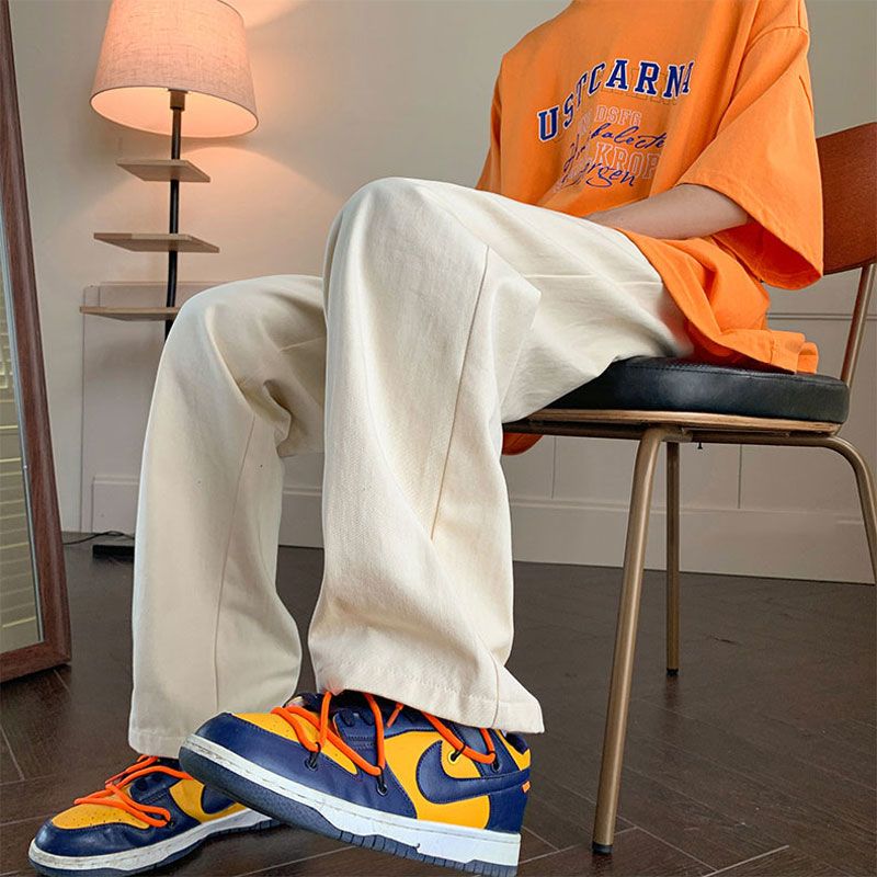 潮流日系寬鬆百搭通勤直筒運動休閒褲