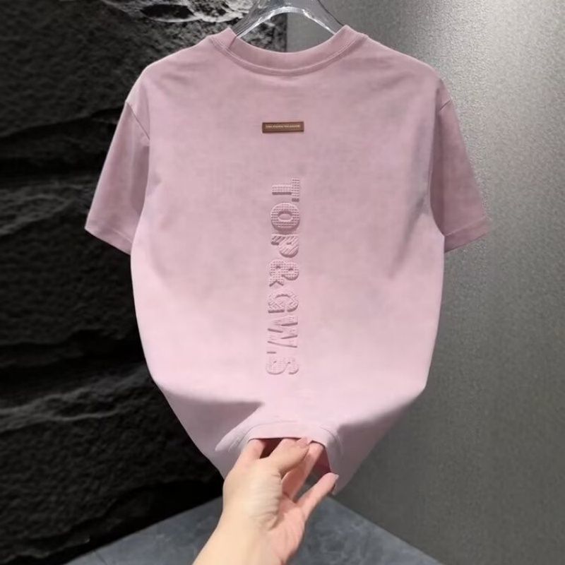 扎染潮流設計休閒輕奢字母立體鋼印涼感透氣短袖T恤