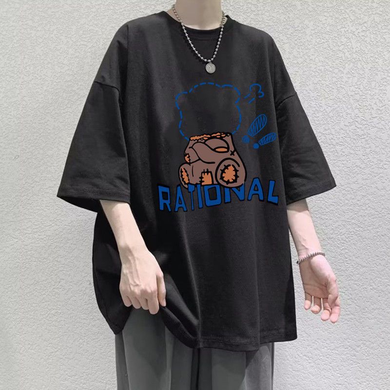 【單件/套裝】休閒百搭潮流寬鬆印花短袖T恤+短褲兩件套裝