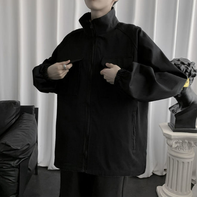 潮流設計感帥氣夾克ins寬鬆港風立領工裝外套