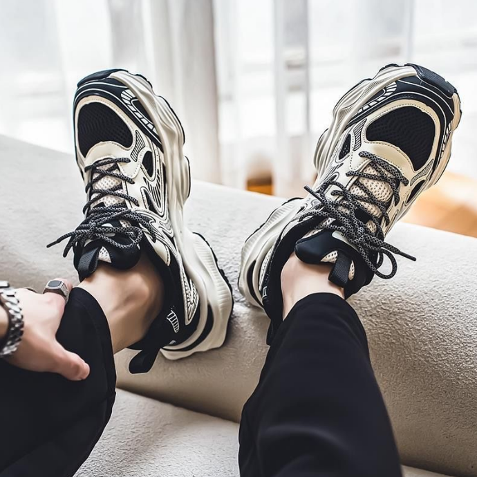 透氣網面潮流百搭厚底運動休閒老爹鞋