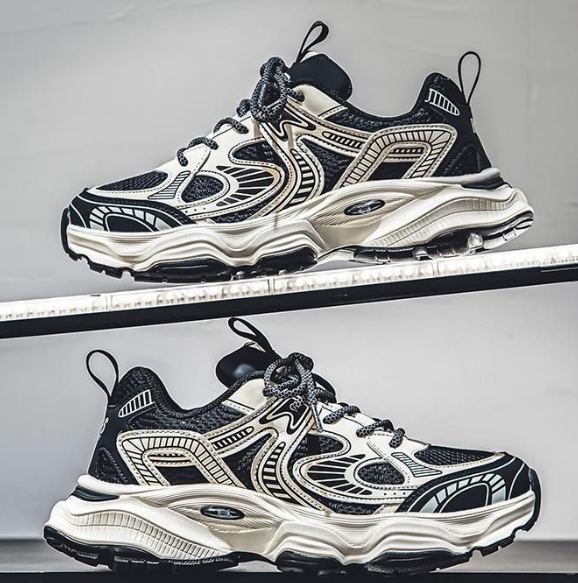 透氣網面潮流百搭厚底運動休閒老爹鞋