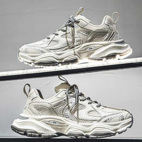 透氣網面潮流百搭厚底運動休閒老爹鞋