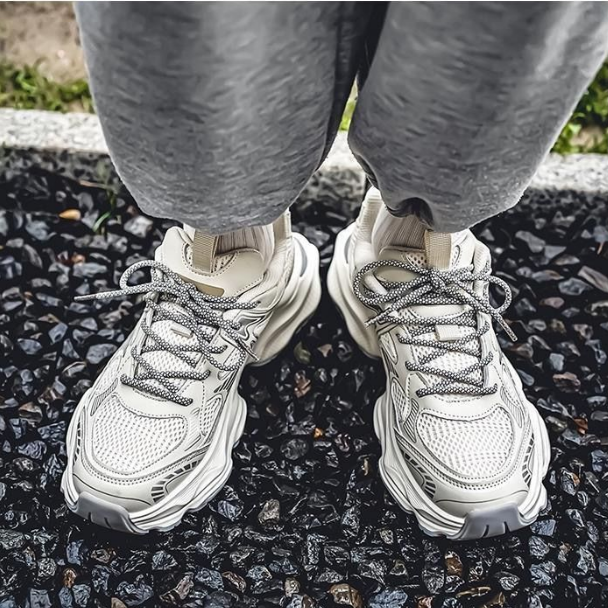 透氣網面潮流百搭厚底運動休閒老爹鞋