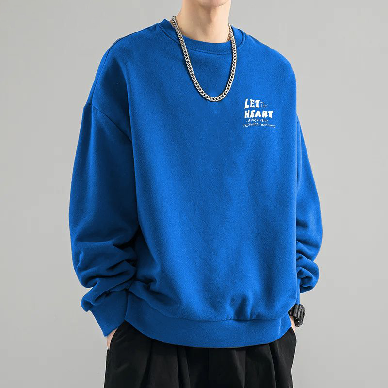 時尚潮流美式休閑圓領寬鬆薄款長袖T恤